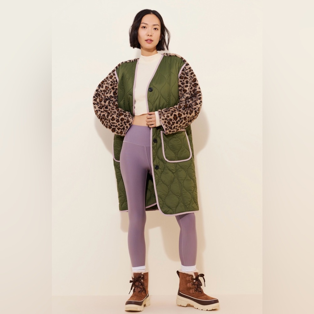 Anthropologie Colorblock Long Liner Coat Small